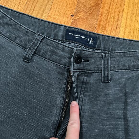 Abercrombie & Fitch Mens 34x27 Loose Fit Double Knee Carpenter Pant Gray Fading - Picture 3 of 10